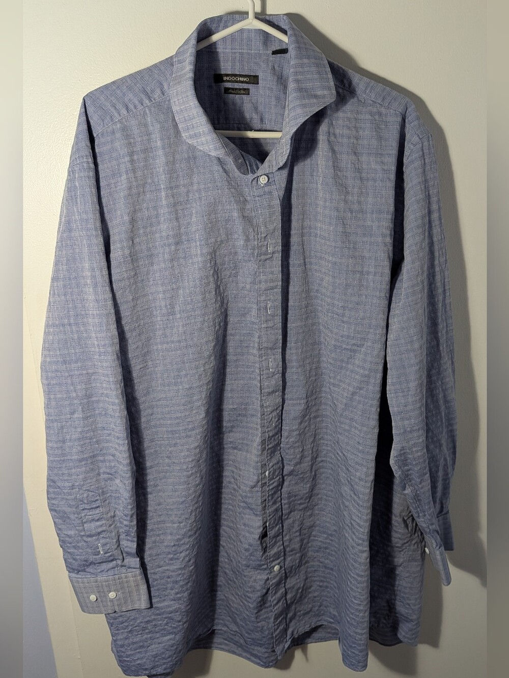 Indochino Soft Chambray Blue Men's Button-Down Shirt 3XL